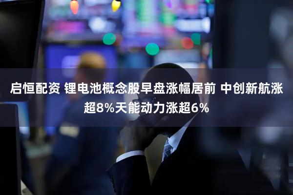 启恒配资 锂电池概念股早盘涨幅居前 中创新航涨超8%天能动力涨超6%